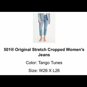 501® Original Stretch Cropped Women's Jeans - Size: 26W x 26L